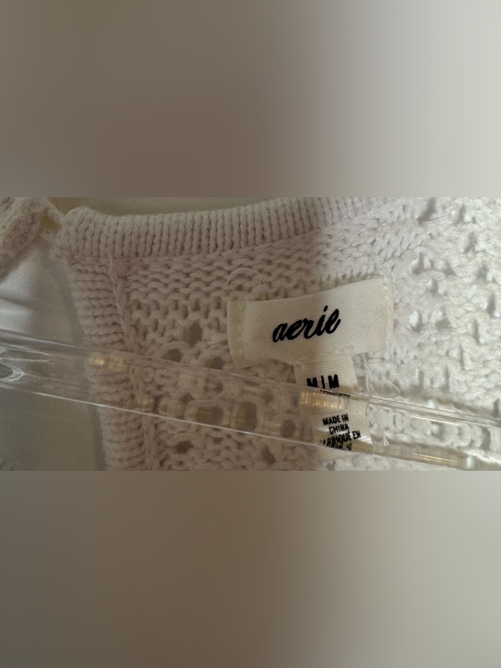 aerie White Crochet Maxi Dress coverup Sleeveless Tank see through cotton MD - Picture 2 of 4